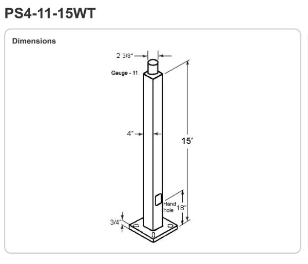 PS4-11-15WT Pole