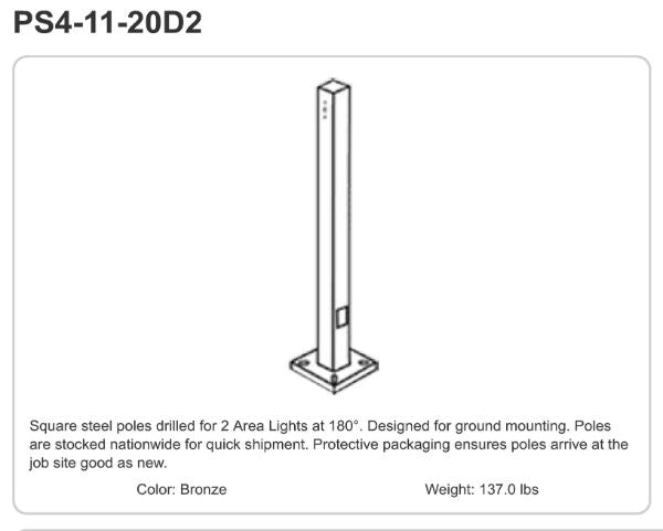 PS4-11-20D2 Drilled Pole