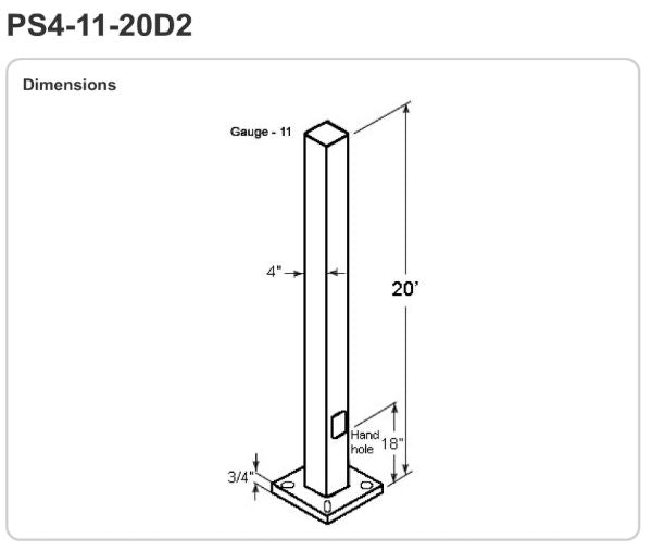 PS4-11-20D2 Drilled Pole