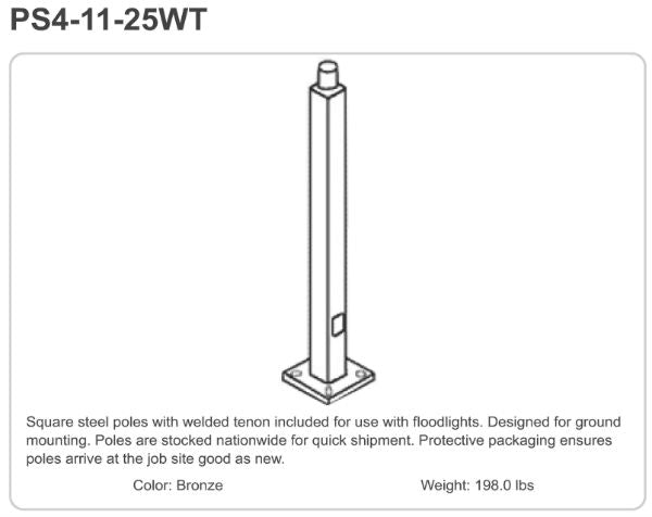 PS4-11-25WT Pole