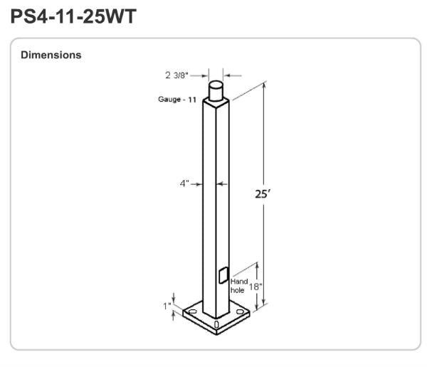 PS4-11-25WT Pole