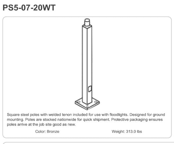 PS5-07-20WT Pole