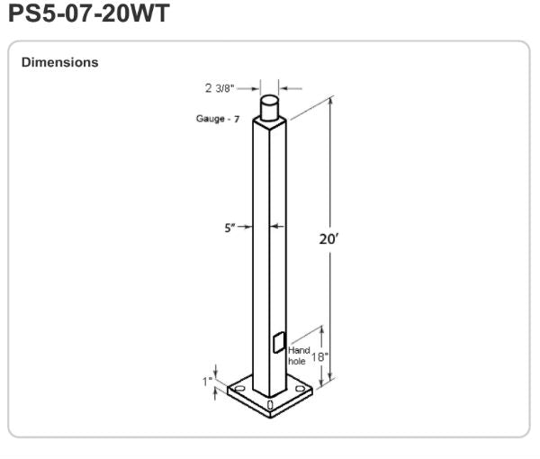 PS5-07-20WT Pole