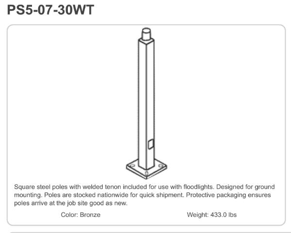 PS5-07-30WT Pole