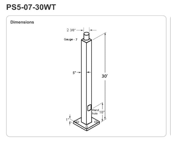 PS5-07-30WT Pole