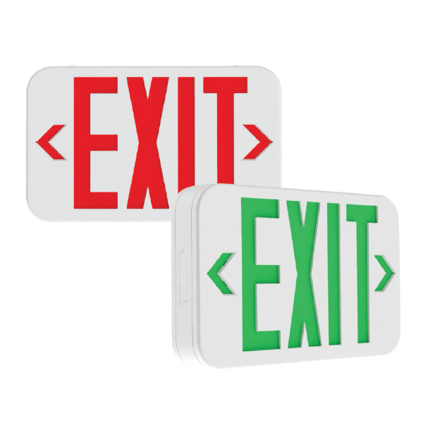 Barron Lighting QXS Universal Field-Selectable Red/Green LEDs Slim Thermoplastic Emergency Exit Sign Unit