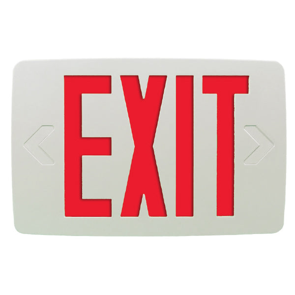 Barron Lighting QXT Universal Red Thin Thermoplastic Field-Selectable Single/Double Face Exit Sign Unit