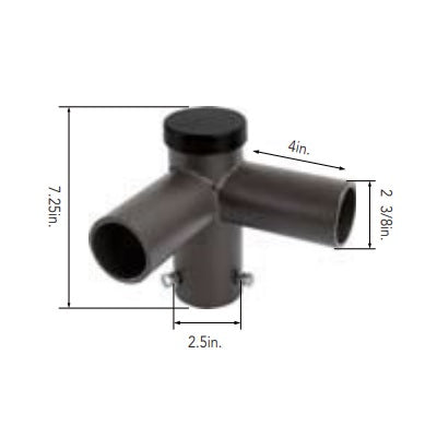 Arcadia Lighting R60-SP2-90-D Double 90FT Horizontal Tenon Adaptor