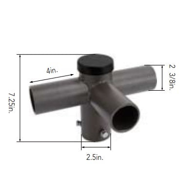 Arcadia Lighting R60-SP3-90-D Triple 90FT Horizontal Tenon Adaptor