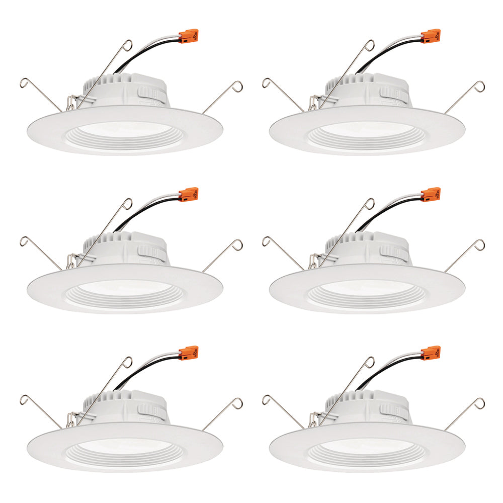 Juno Lighting RB56 SWW5 CP6 MW M2 RetroBasics™ 5/6-Inch Switchable Baffle Downlight Retrofit 75W Equivalent - 1 Box 6 Units - 10