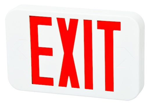Fulham Lighting FHEX20WREM Firehorse LED Emergency Exit Sign with Battery Backup Red Letters