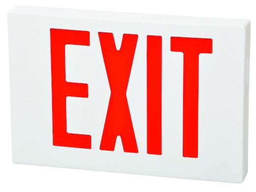 Fulham Lighting FHEX21WREM Firehorse LED Emergency Exit Sign Thin Profile with Battery Backup Red Letters
