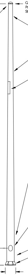 Pole Image 8 Foot 4 Inch Round Tapered Aluminum Light Pole .125