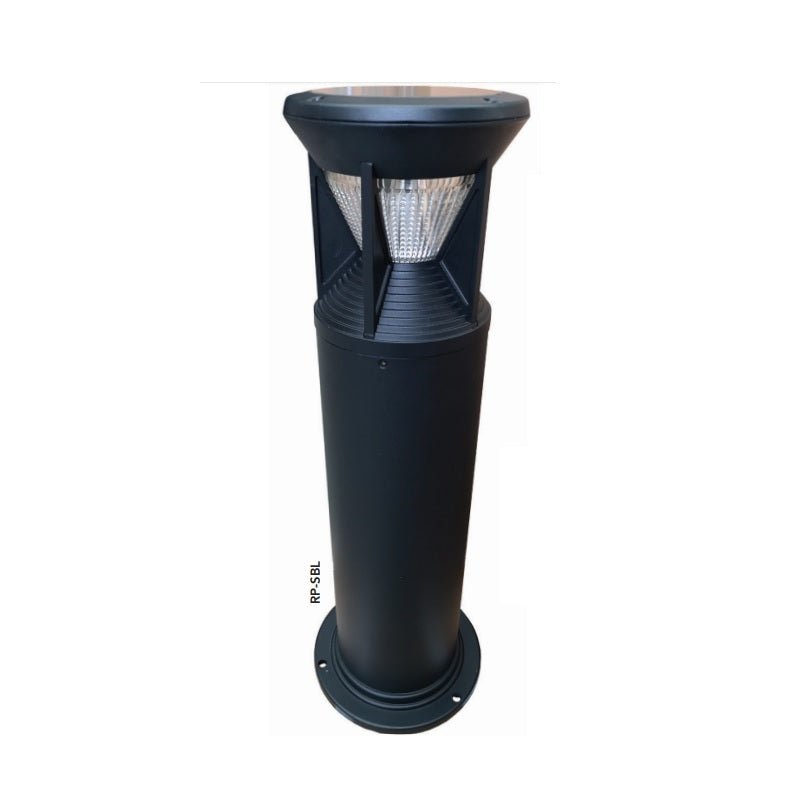 Light Efficient Design RP-SBL-2W-40K-BK-G1 2 Watt LED Solar Bollard Fixture 4000K Replaces 30W Halogen