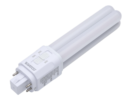 Satco S29854 9.5W/LED/CFL/3CCT/DUAL/4P 9.5 W LED PL 30K/35K/40K G24q Base Type A/B 120-277V