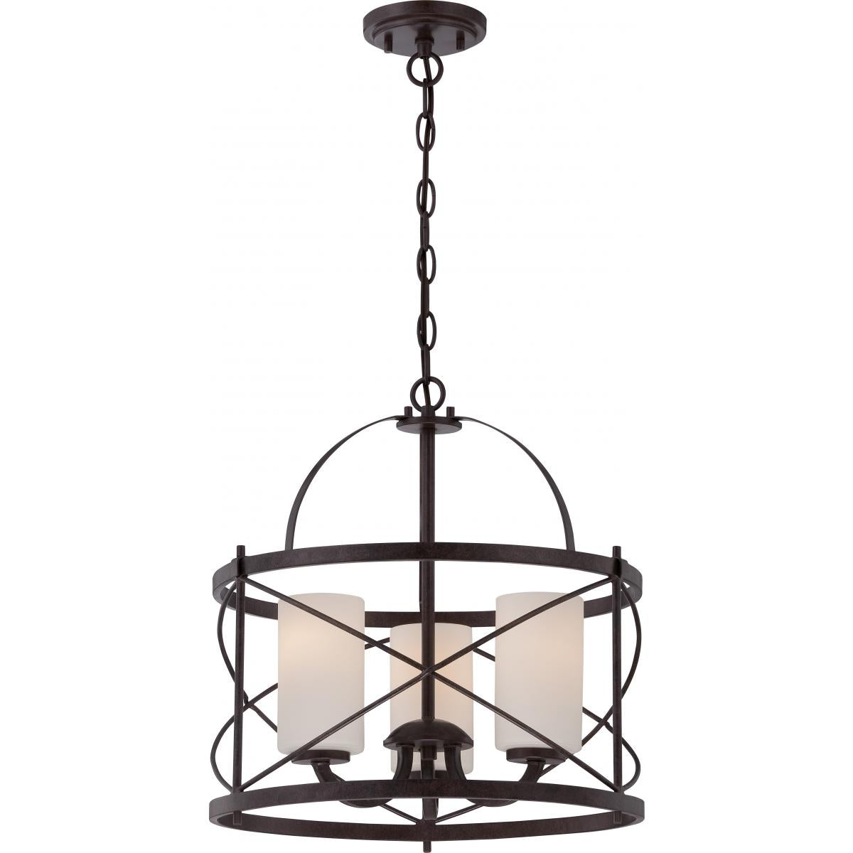 Satco 60-5337 Ginger Classic 3-Light Opal Glass Pendant Fixture