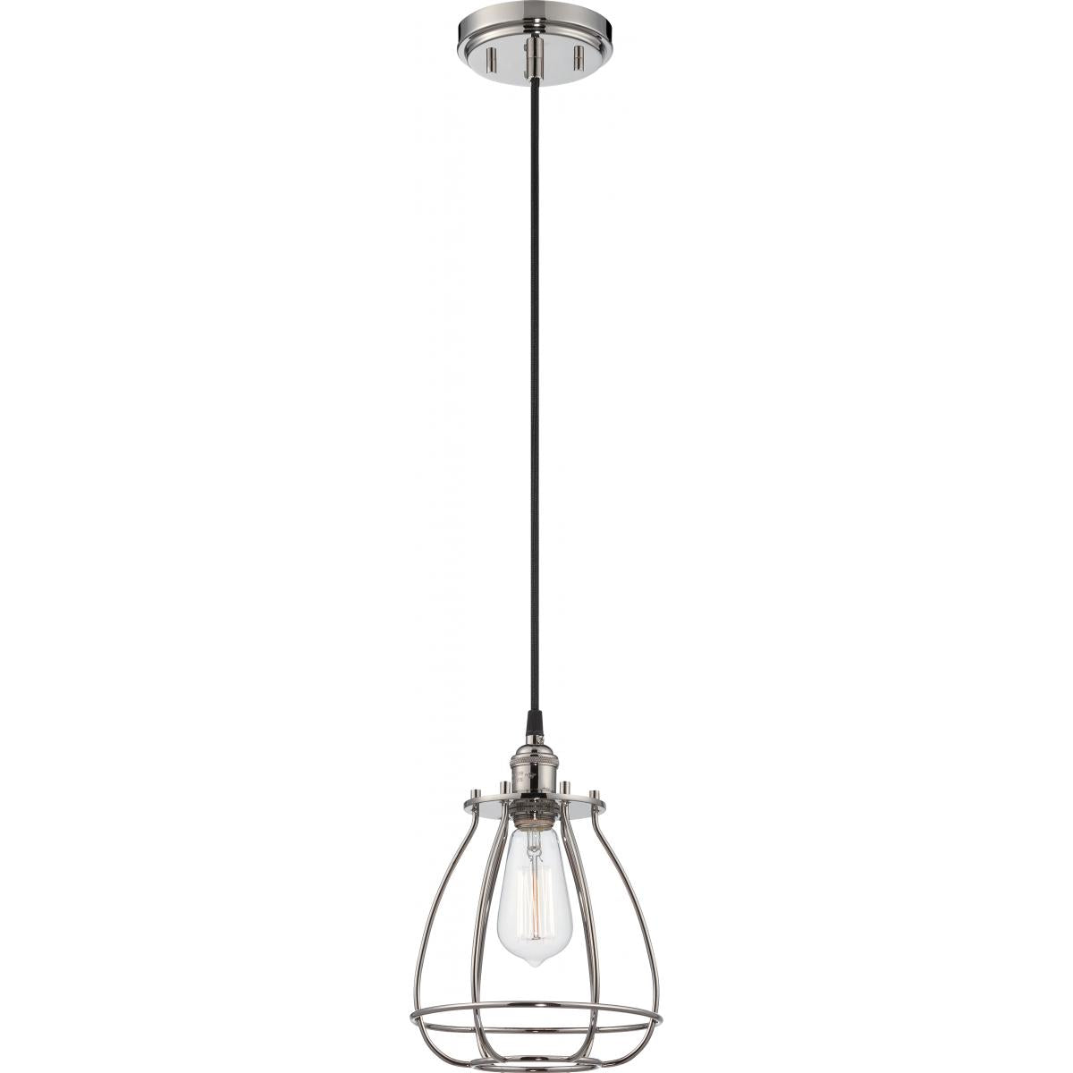 Satco 60-5401 Vintage Transitional Style 1-Light Caged Pendant Fixture