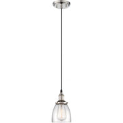 Satco 60-5404 Vintage Transitional Style 1-Light 5-Inch Clear Glass Pendant Fixture