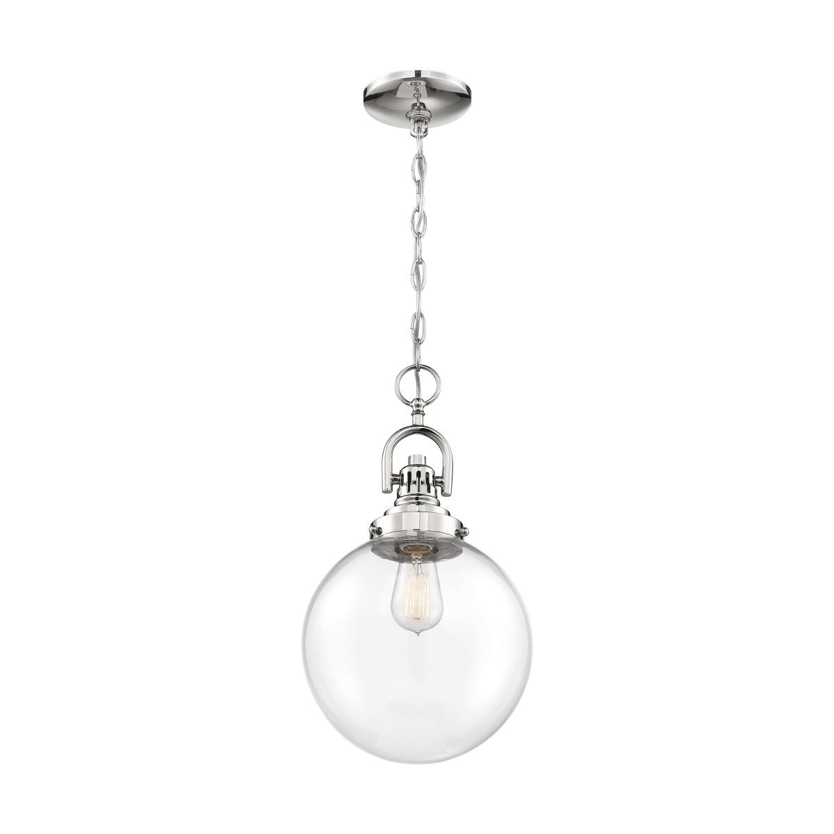 Satco 60-6672 Skyloft Transitional Style 1-Light Steel Glass Pendant Fixture