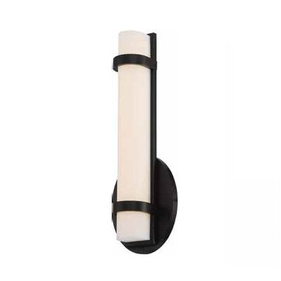 Satco Lighting 62-933 13 Watt Slice LED Wall Sconce Light Fixture in Aged Bronze with White Acrylic Lens Dimmable 3000k
