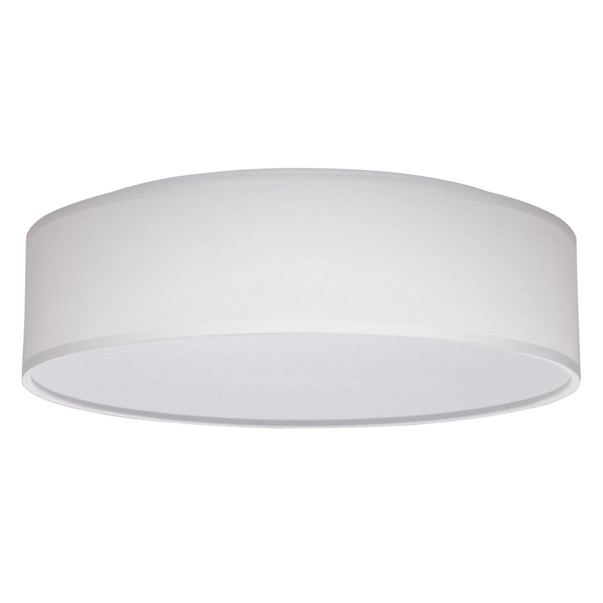 Satco Lighting 62-999 20-Watt Color Selectable 15-Inch Decor LED Flush Drum Light Fixture with White Fabric Shade Dimmable