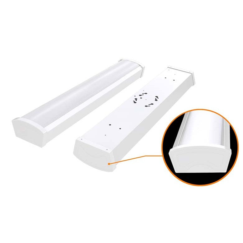 Satco Lighting 65-1082 40 Watt 4 Foot Surface Mount LED Ceiling Wrap Fixture 120-277V White Finish 4000K