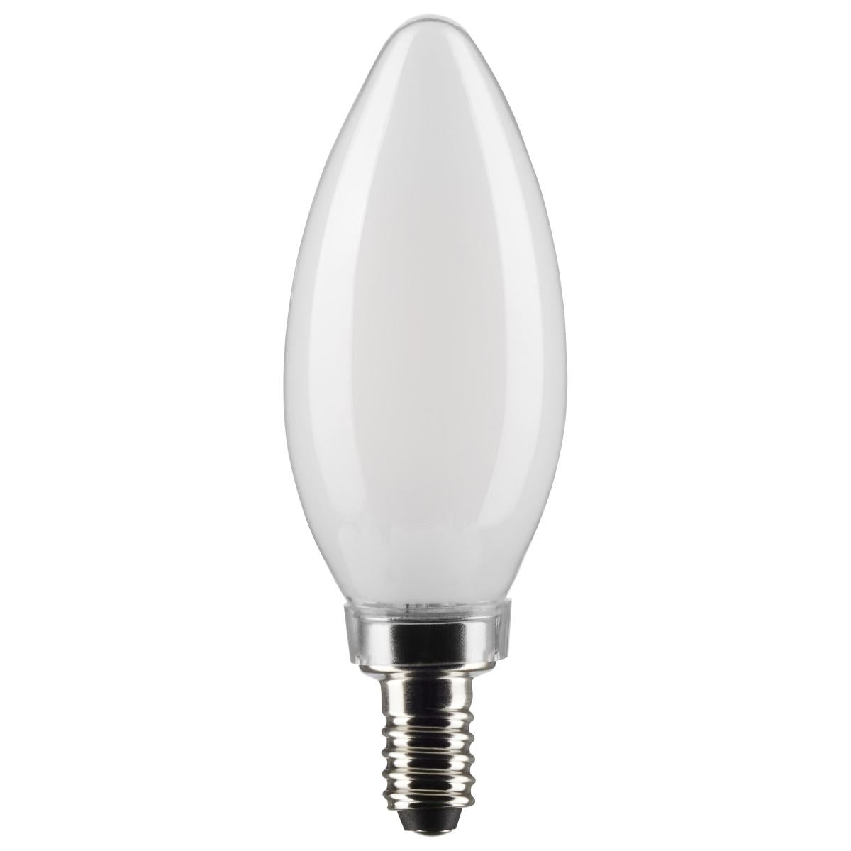 Satco Lighting S21269 4-Watt B11 LED Candle Lamp Frosted Dimmable 2700K Replaces 40W Incandescent