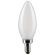 Satco Lighting S21269 4-Watt B11 LED Candle Lamp Frosted Dimmable 2700K Replaces 40W Incandescent