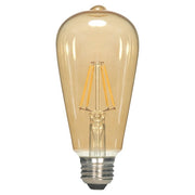 Satco Lighting S9577 2.5 Watt ST19 Omni-directional LED Filament Light Bulb Transparent Amber Finish E26 Medium Base Dimmable 2300k