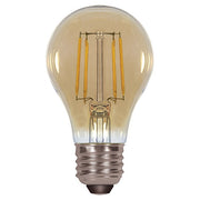 Satco Lighting S9583 4.5 Watt A19 Omni-directional Screw-In LED Filament Light Bulb Lamp E26 Medium Base 120V Dimmable 2200K
