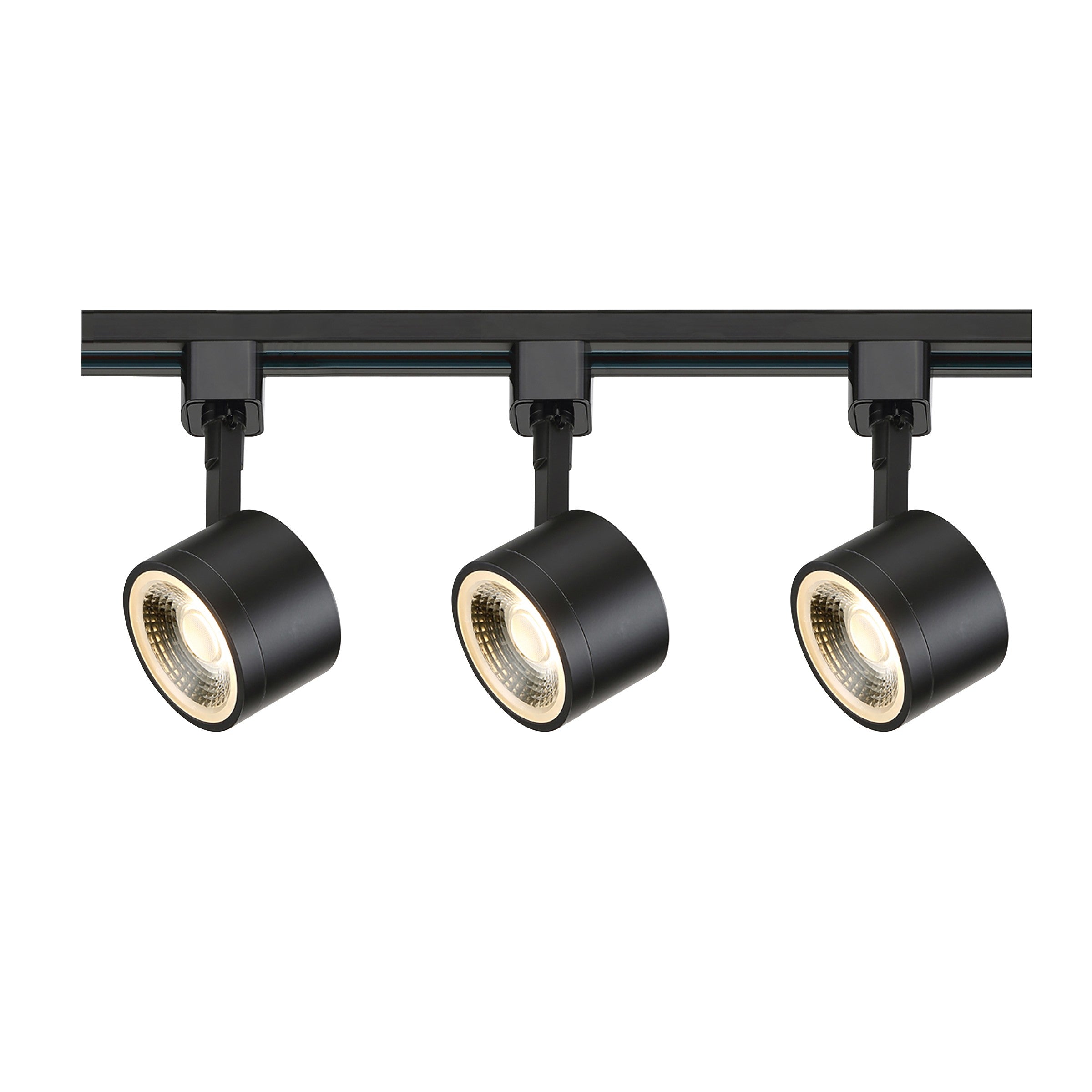 Satco Lighting TK404 12 Watt LED 3 Heads Round Track Lighting Kit 36 Degree Dimmable Black Finish 3000K