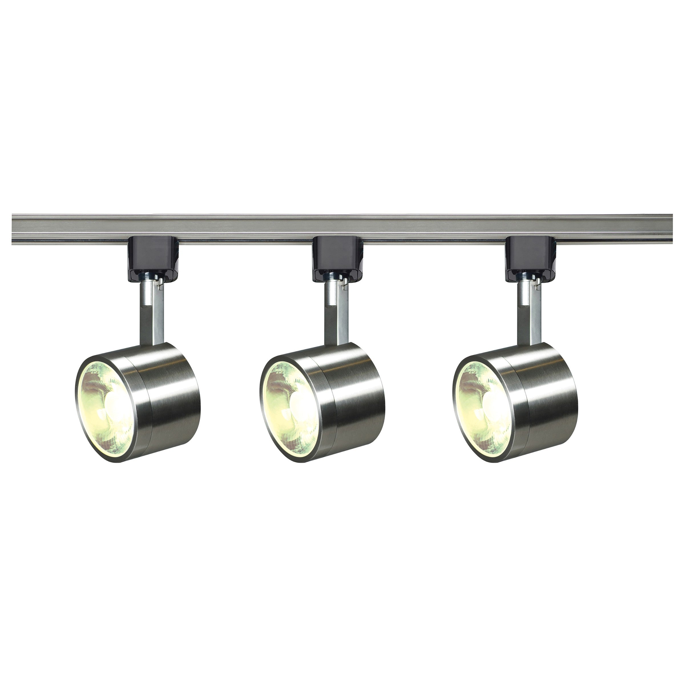 Satco Lighting TK407 12 Watt LED 3 Heads Round Track Lighting Kit 36 Degree Brushed Nickel Dimmable 3000K
