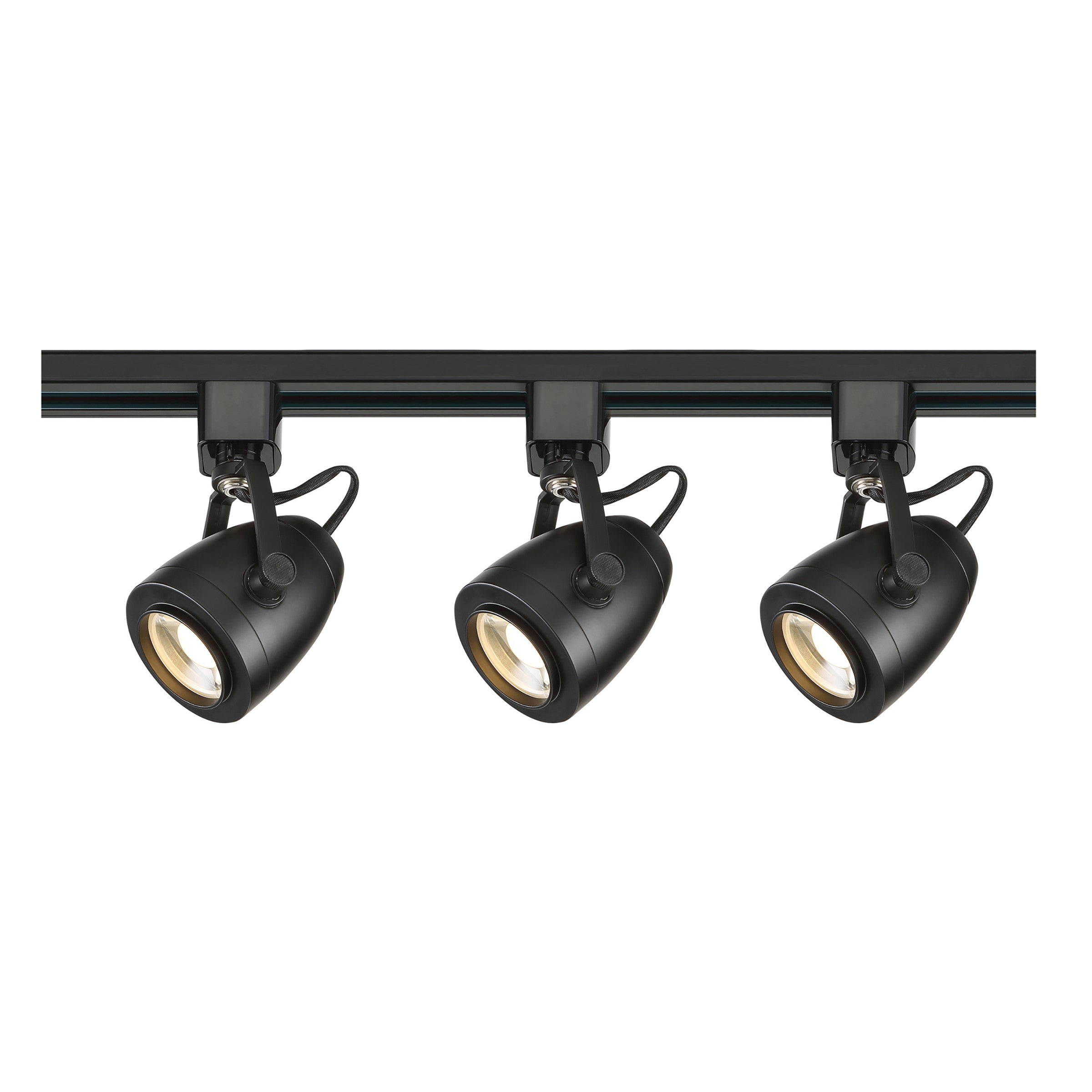 Satco Lighting TK414 12 Watt LED 3 Heads Pinch Back Track Lighting Kit 36 Degree Black Finish Dimmable 3000K