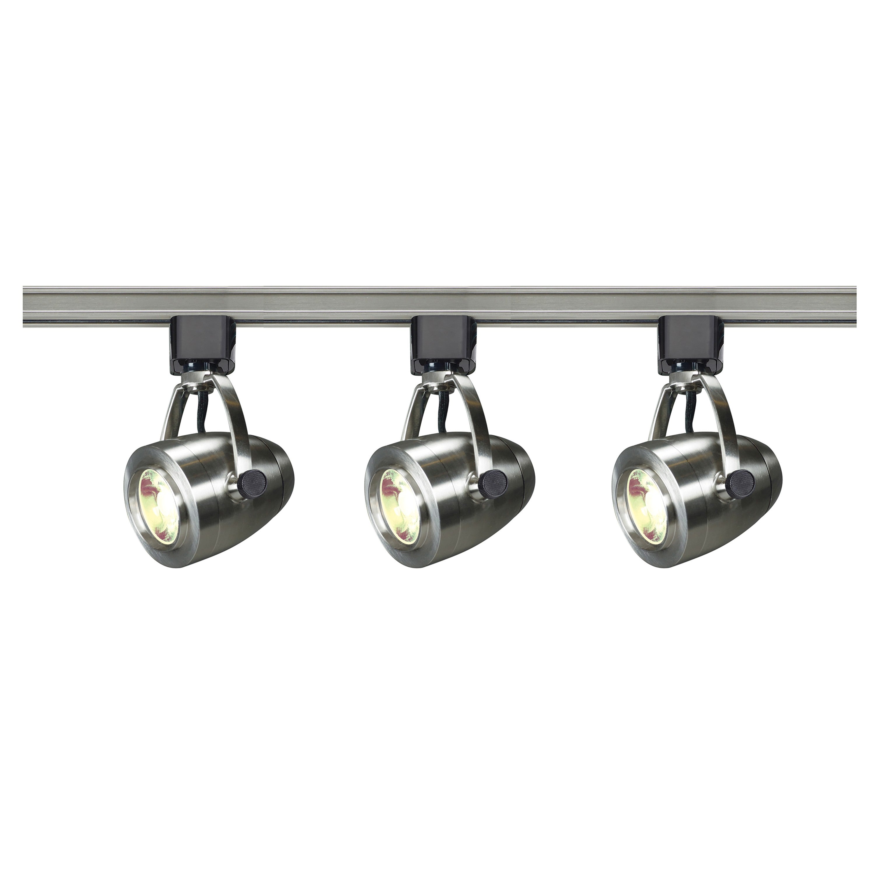 Satco Lighting TK417 12 Watt LED 3 Heads Pinch Back Track Lighting Kit 36 Degree Dimmable Brushed Nickel 3000K