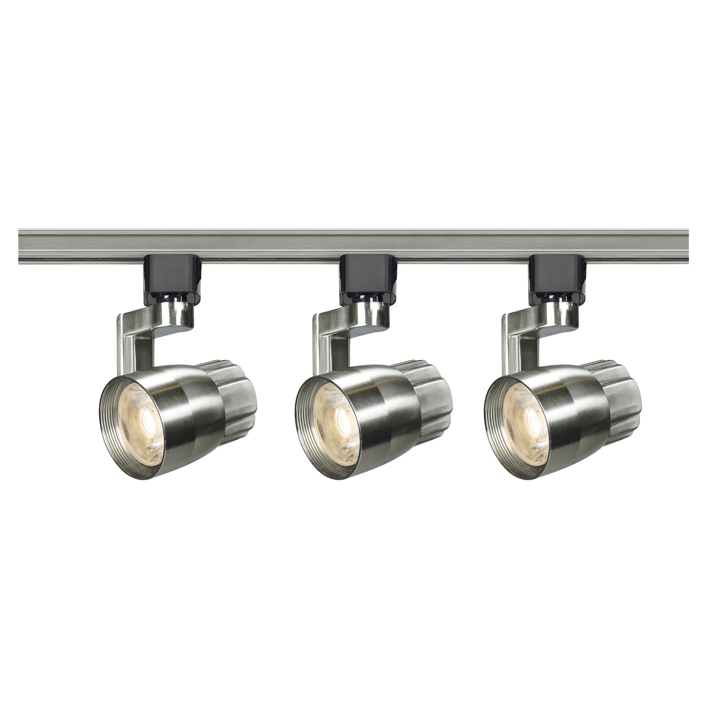 Satco Lighting TK427 12 Watt LED 3 Heads Round Track Lighting Kit 36 Degree Dimmable Brushed Nickel 3000K