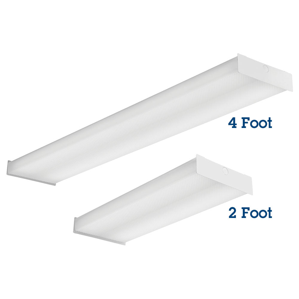 Lithonia Lighting SBL4 DLC Listed 32 Watt 4 Foot Contractor Select White LED Surface Square Basket Wraparound Light Fixture