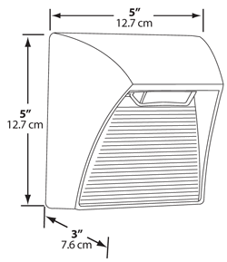 Dimensions RAB Lighting SLED5 5 Watt Square LED Step Light Fixture