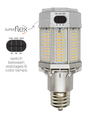 Light Efficient Design LED-8024E345-G7-FW SuperFlex Wattage and Color Adjustable LED Post Top Retrofit Lamp E26 Field Dimmable - 1