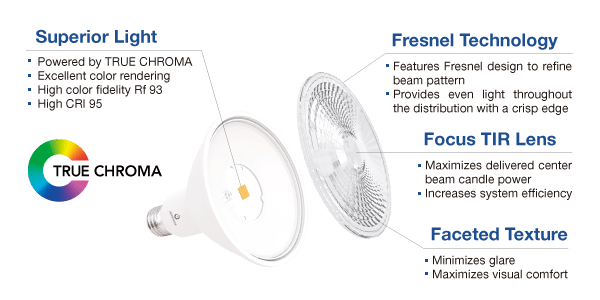 Green Creative 6.5PAR20DIM/SL 6.5-Watt PAR20 Short Neck Enclosed Lamp with Swappable Lens Dimmable 50W Equivalent