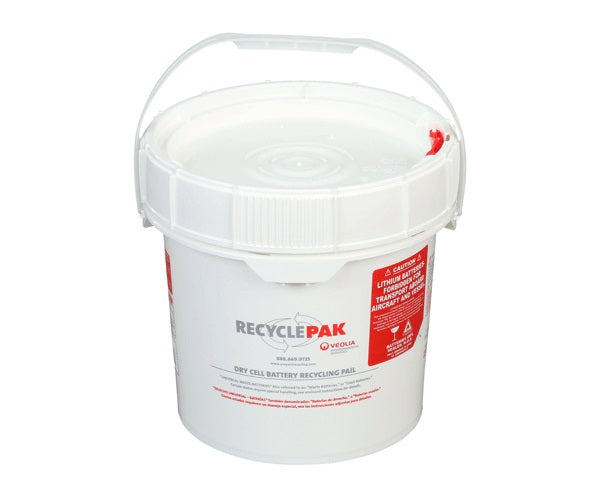 Veolia SUPPLY-041CH RecyclePak 3.5 Gal. Dry Cell Battery Recycling Pail Container Kit Prepaid Return Shipping