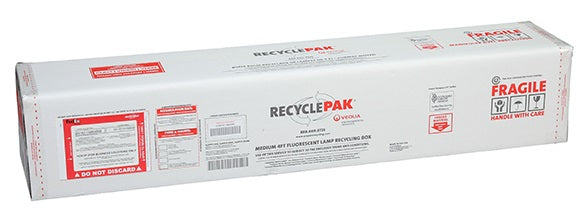 Veolia SUPPLY-043 RecyclePak Medium 4 Ft Fluorescent Lamp Recycling Box Container Kit Prepaid Return Shipping