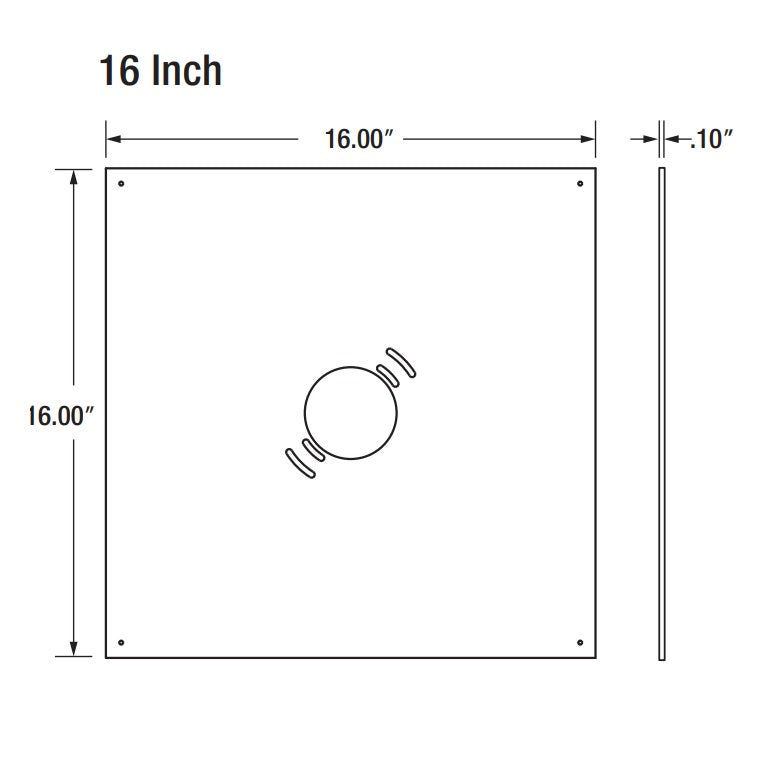 Sylvania CANOPYA/MTGPLATE 16-Inch Mounting Plate Replacement White Finish for LED Canopy Light Fixture