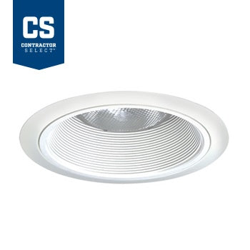 Juno Lighting 24 WWH 6 Inch Contractor Select Baffle Trim, White Baffle with White Ring