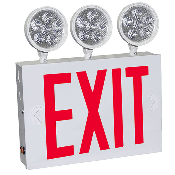 Barron Lighting VEXCL-8-S-WH VEXCL LED Series New York City Approved Steel LED Exit Emergency Light Combo 6000K