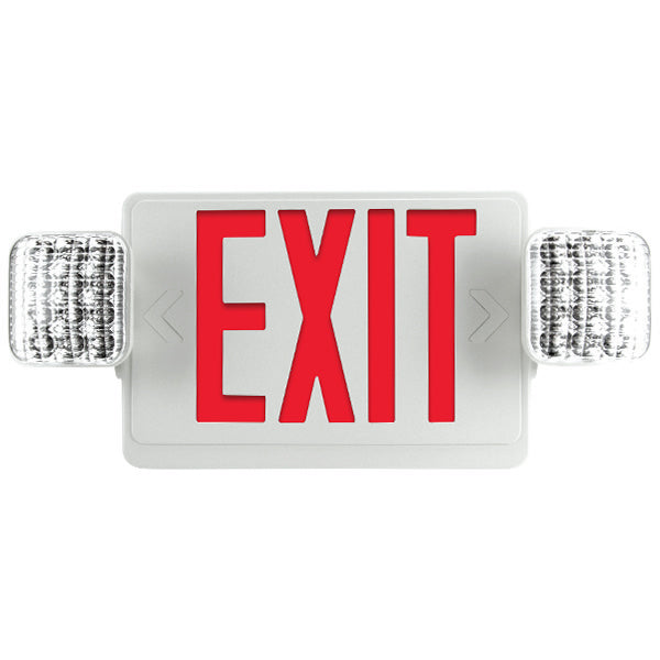 Barron Lighting VLED-U-WH-EL90 1 Watt LED Double Head Lamp Universal Exit Sign Combo Unit with NiCad Battery
