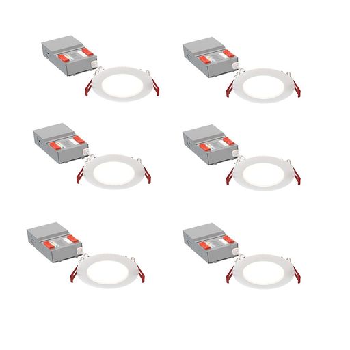 Juno Lighting WF4 ALO19 SWW5 90CRI CP6 MW M2 14.5 Watt 4-Inch Color Selectable LED Ultra-Thin Canless Wafer Downlight with Triac Dimming - Replaces up to 65W Inc 6 Pack